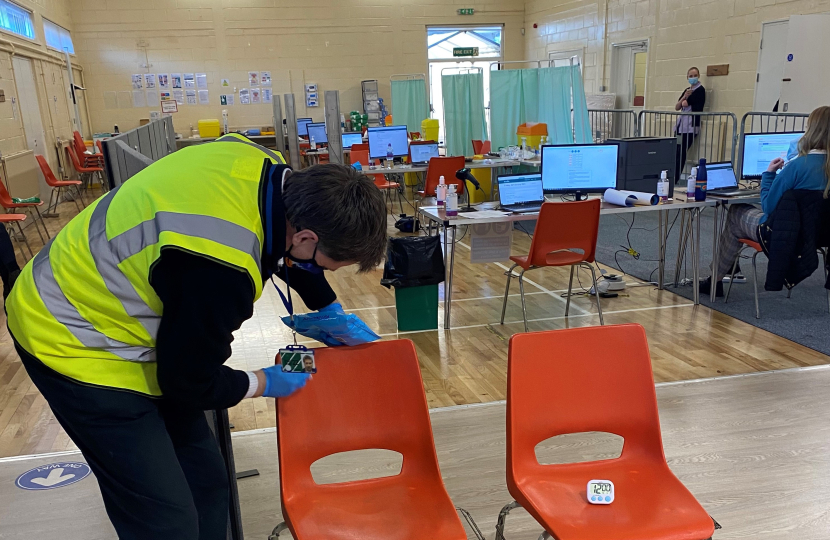 Pictured; Steve hard at work in the waiting area at Badger Farm.