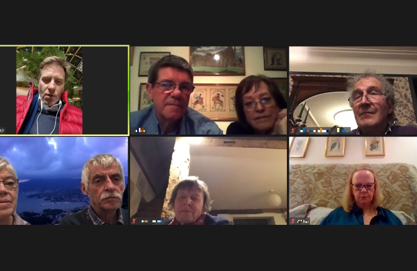 Steve Brine on Zoom with members of the Winchester Litterpickers
