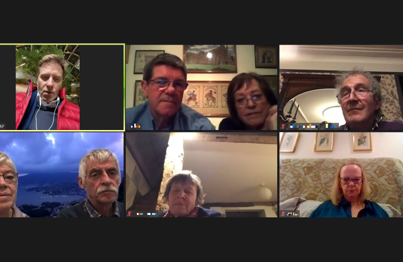 Steve Brine on Zoom with members of the Winchester Litterpickers