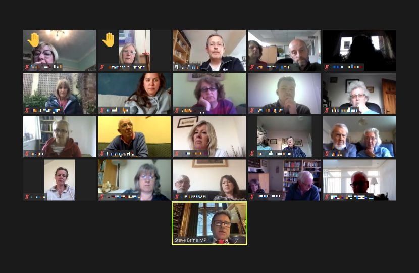 Steve Brine on Zoom with Hope Church 