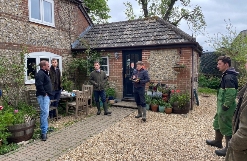 Steve Brine MP, local farmers; Ben Robinson, Jon Procter, Philip Tickner and Simon Tickner and NFU representatives; Ben Gibbons and James FiztGerald.