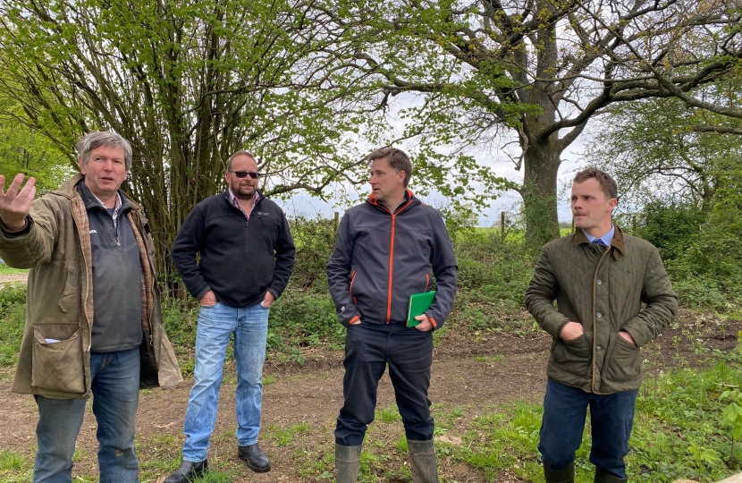 Steve Brine MP, local farmers; Ben Robinson, Jon Procter, Philip Tickner and Simon Tickner and NFU representatives; Ben Gibbons and James FiztGerald.