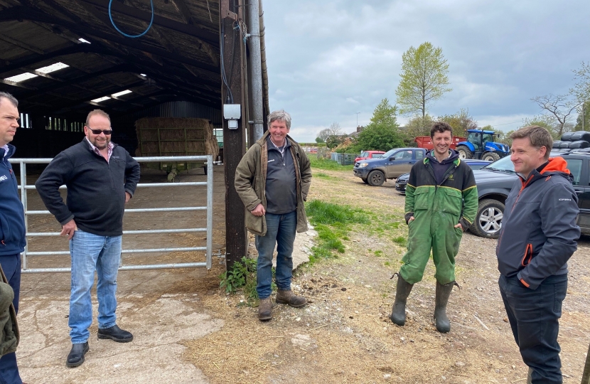 Steve Brine MP, local farmers; Ben Robinson, Jon Procter, Philip Tickner and Simon Tickner and NFU representatives; Ben Gibbons and James FiztGerald.