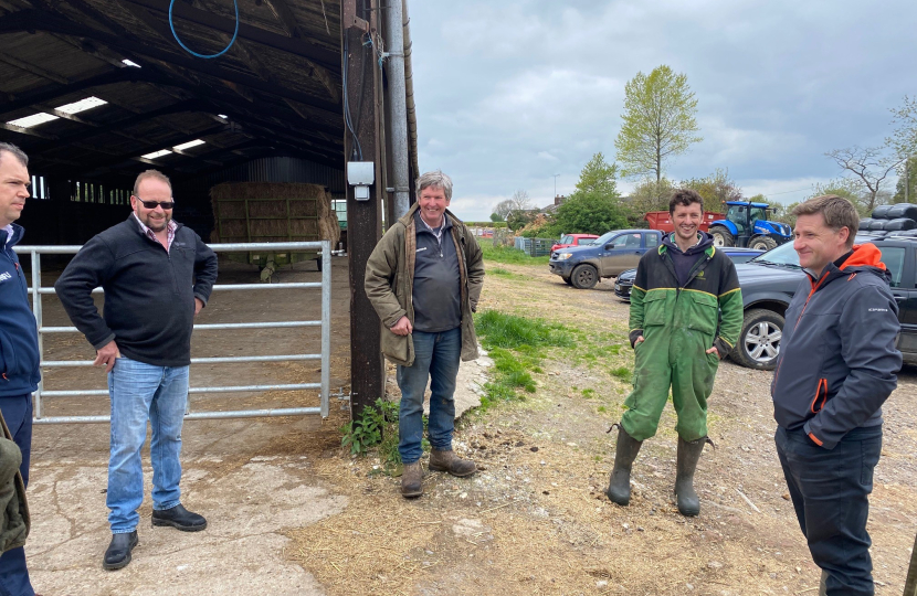 Steve Brine MP, local farmers; Ben Robinson, Jon Procter, Philip Tickner and Simon Tickner and NFU representatives; Ben Gibbons and James FiztGerald.