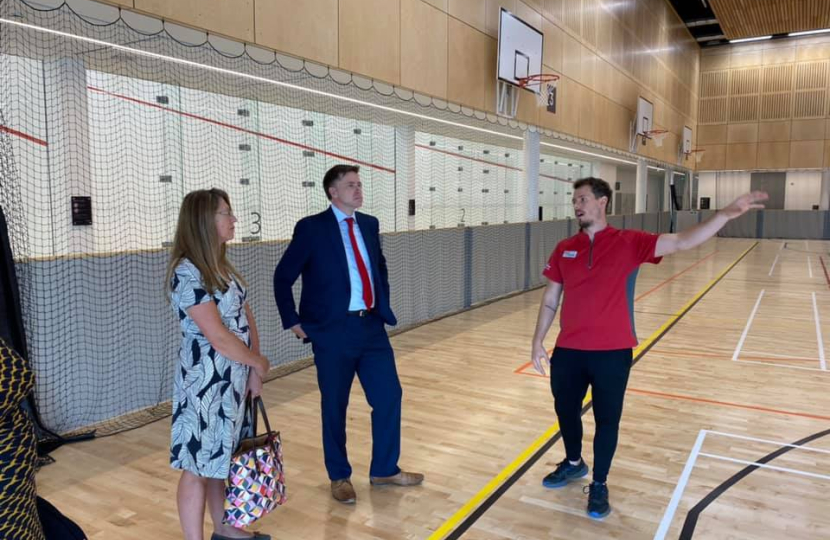 Pictured; Steve Brine with Ashley and WCC Chief Exec Laura Taylor