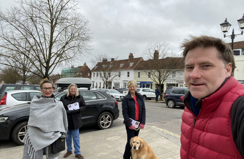 Pictured; Steve Brine with Cllr Lisa Griffiths, Cllr Caroline Horrill and Fiona Isaacs