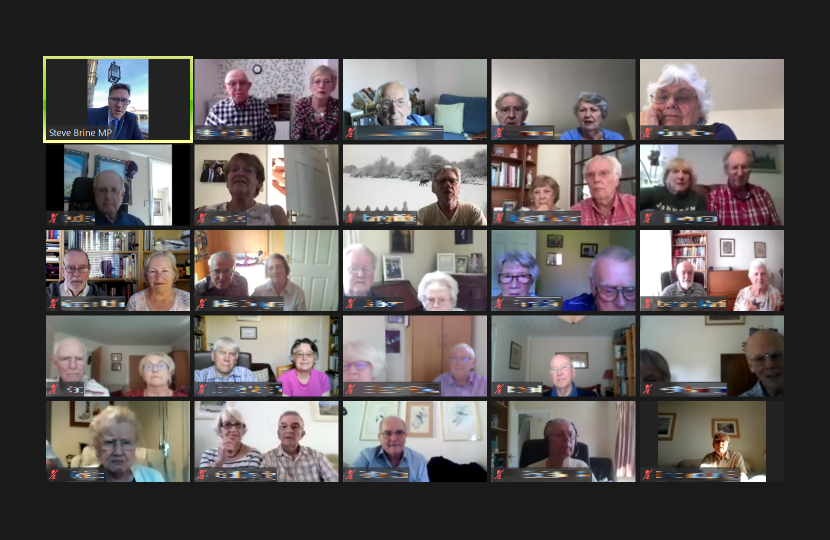 Steve Brine during the event with members of the Itchen Valley Probus Club