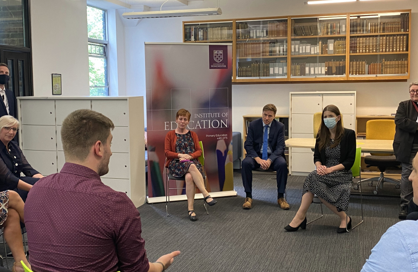 Steve Brine and Michelle Donelan hearing from teaching students