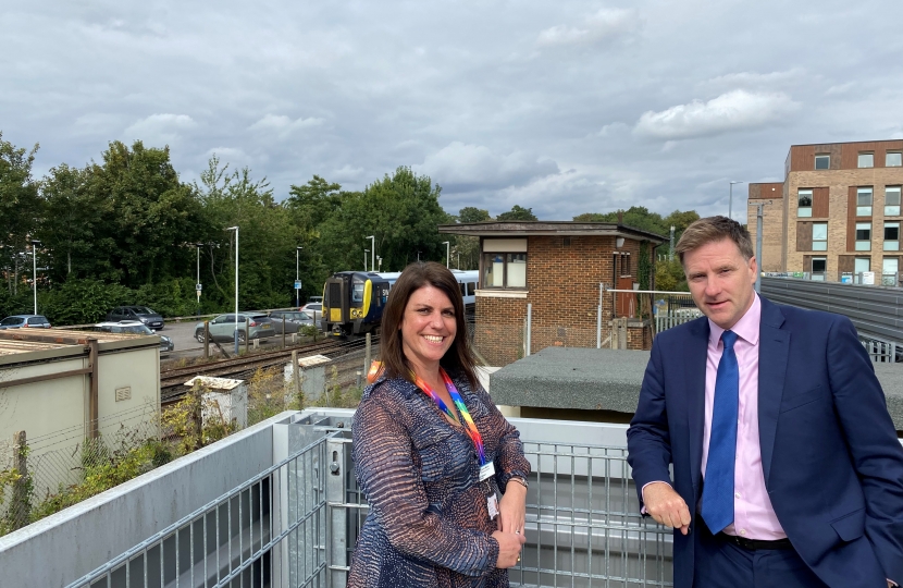 SWR MD, Claire Mann, and Steve Brine overlooking the soon to be cycle cafe