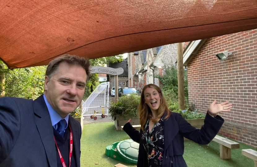 Pictured; Steve Brine MP with headteacher Sophie Davies