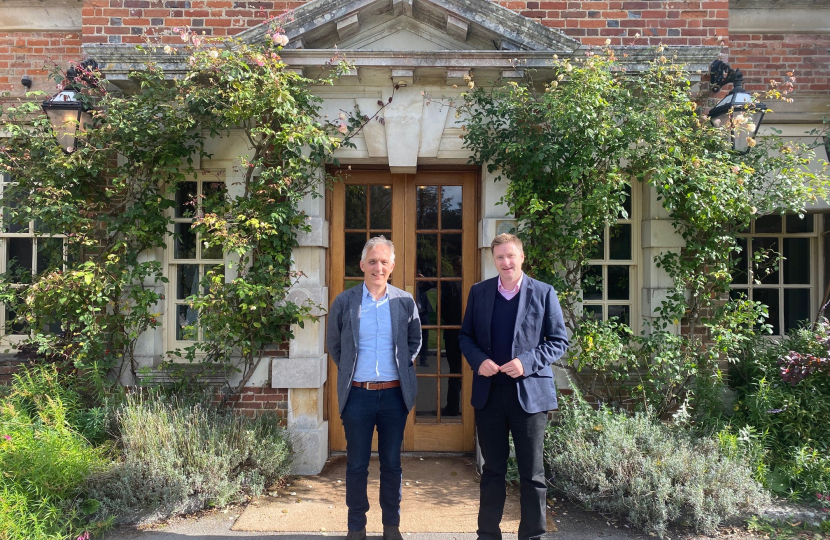 Pictured; Steve Brine with Danny Pecorelli at Lainston House