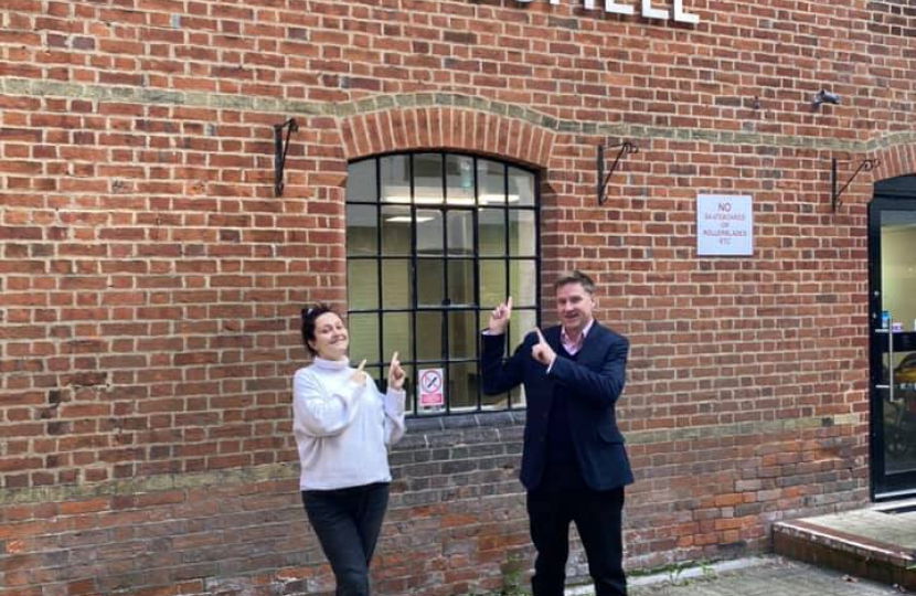 Pictured; Steve with Harriet Morris