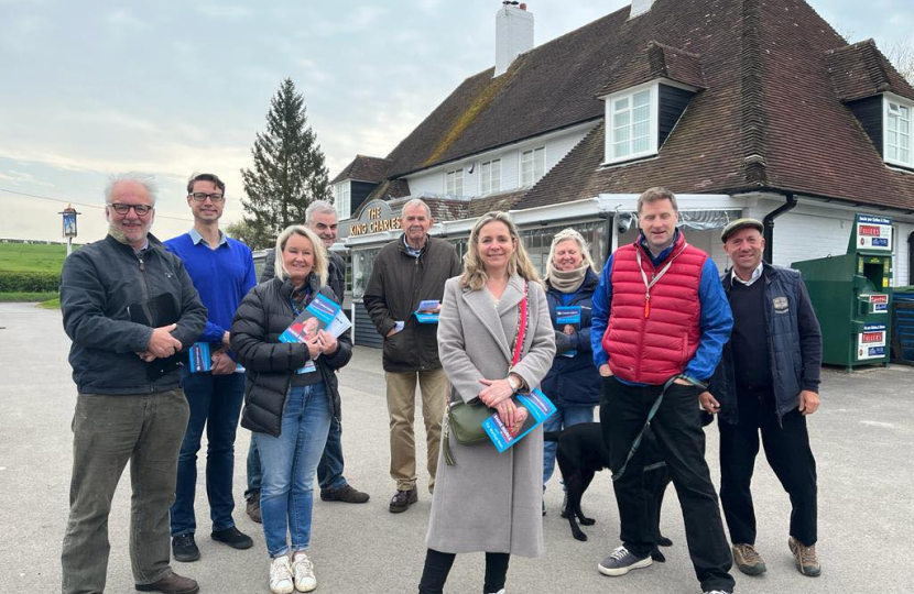 Pictured; Steve Brine MP, candidate Signe Biddle and local conservative team