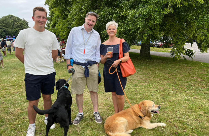 Pictured; Steve Brine MP, Cllr Fiona Isaacs and Harry Johnson-Hill