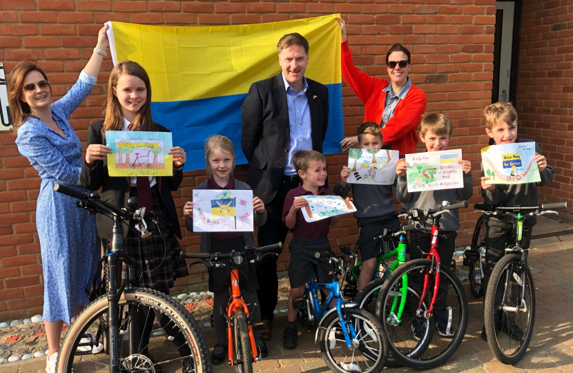 Steve Brine with the children