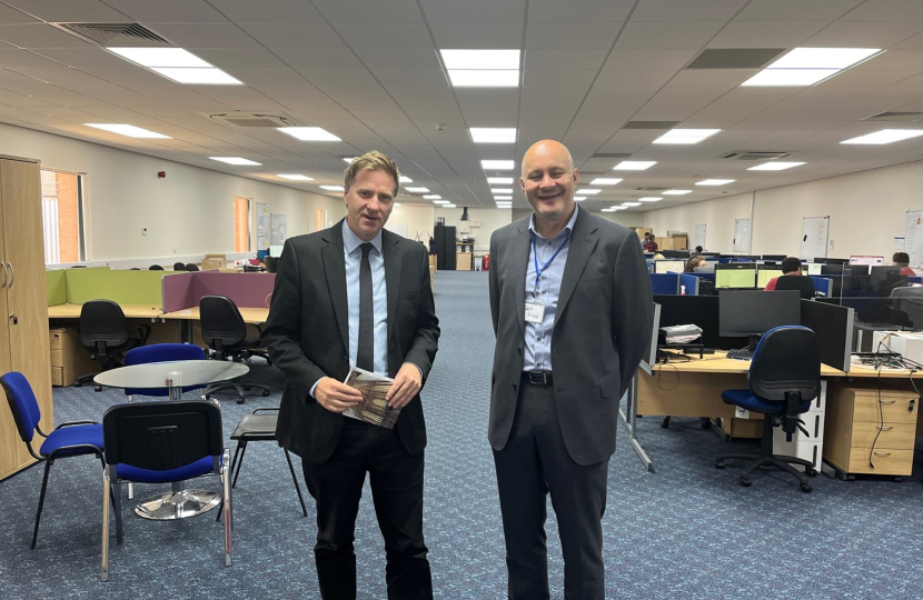 Pictured; Steve Brine MP with Novacyt Chief Executive, David Allmond.