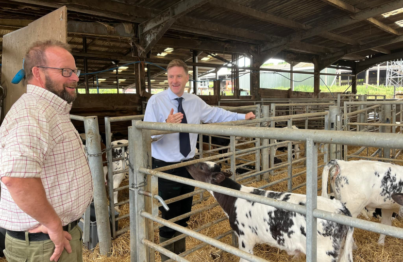 Pictured; Steve Brine talking with Jon Proctor at South Stoke Farm.