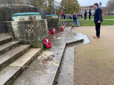 Laying the wreath