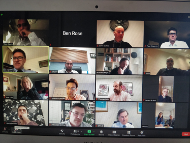 Steve Brine on Zoom with local businesses