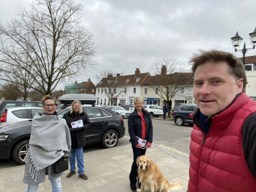 Pictured; Steve Brine with Cllr Lisa Griffiths, Cllr Caroline Horrill and Fiona Isaacs