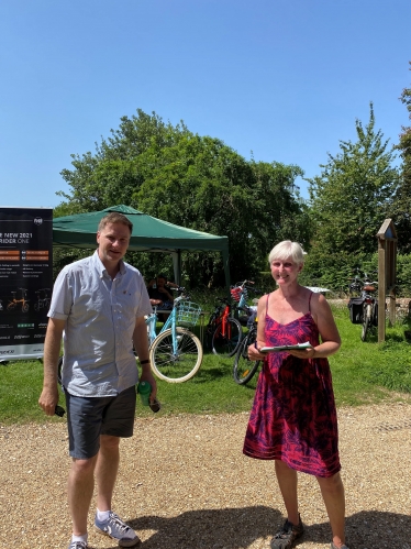Pictured; Steve Brine MP with Colden Common and Twyford City Councillor, Sue Cook.