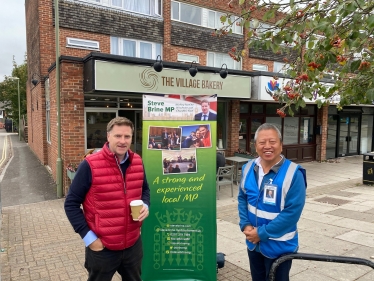 SB and Andy at Harestock Shops