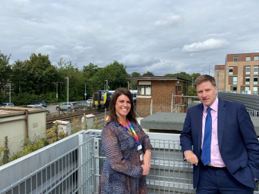 SWR MD, Claire Mann, and Steve Brine overlooking the soon to be cycle cafe
