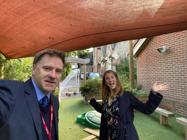 Pictured; Steve Brine MP with headteacher Sophie Davies