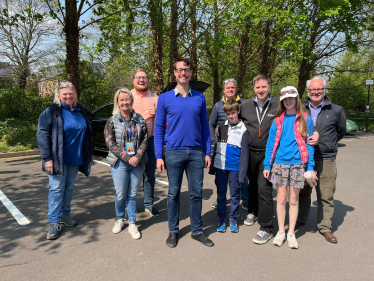 Pictured; Steve Brine MP, candidate Sam Feltham and local conservative team.