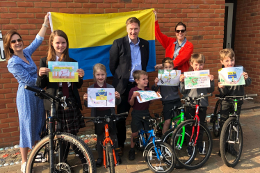 Steve Brine with the children