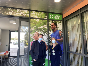 Pictured; Steve Brine MP with Thelma Henderson at the Nuffield Health Wessex.