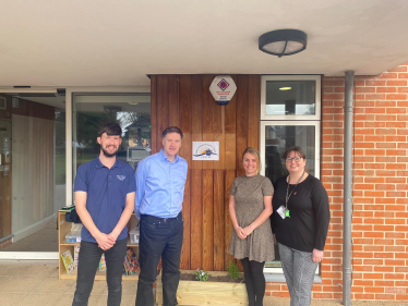 Pictured (from left to right); Joe Fuller, Steve Brine MP, Hannah Green and Gemma Shergold
