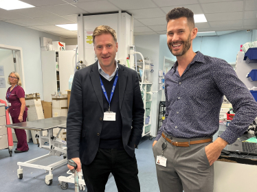 Pictured; Steve Brine, MP for Winchester and Chandler’s Ford, pictured with Matt Gurney, clinical director at Anderson Moores Veterinary Specialists.
