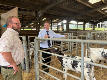 Pictured; Steve Brine talking with Jon Proctor at South Stoke Farm.