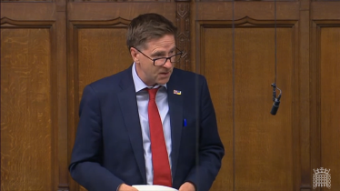 Pictured; Steve Brine on his feet in the House of Commons yesterday afternoon.