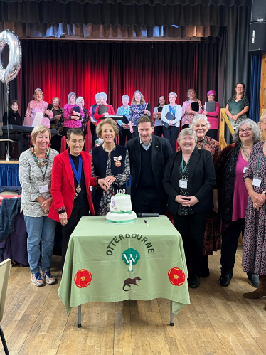 Steve Brine MP with Otterbourne WI at their centenary. 